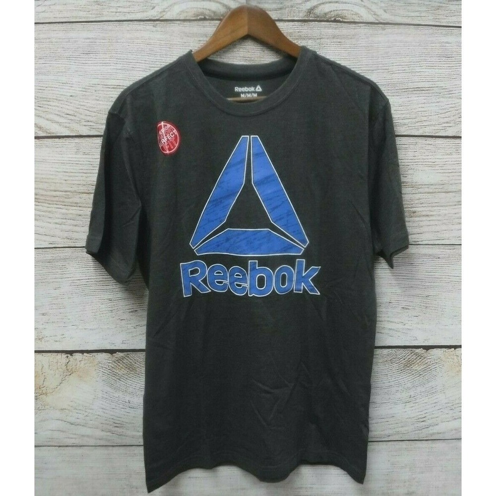 Reebok Performance Shirt Mens Size Medium Regular Fit Grey & Blue Shirt New